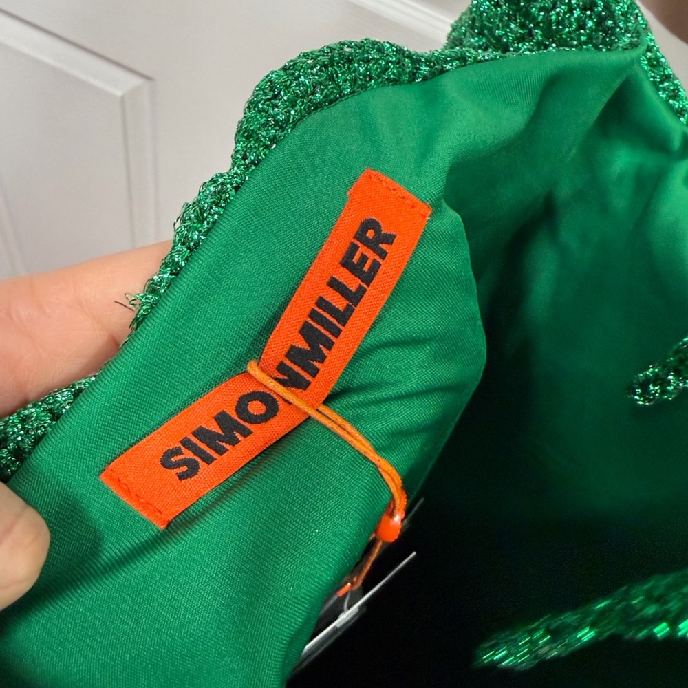 Simon Miller Green Mini Dress with Circular Fringe - Picture 5 of 5